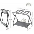 thumbnail image 5 of Luggage Rack, Set of 2, Foldable Suitcase Stands for Guest Room, Metal Luggage Holder with Storage Shelf for Bedroom, Hotel, Easy Assemble, HLR02GY, 5 of 7