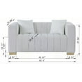 thumbnail image 2 of A modern 220×80×75cm channel sofa with white premium velvet upholstery and a traditional Chesterfield look., 2 of 12
