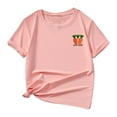 thumbnail image 1 of FhsagQ le 7 Juillet T-Shirts Décontractés pour Enfants à Motif de Lettres Imprimé Multicolore Col Rond Manches Courtes Fillette Printemps le 7 Juillet T-Shirts Pâques Fille T-Shirts d'Été Taille 8 120, 1 of 6