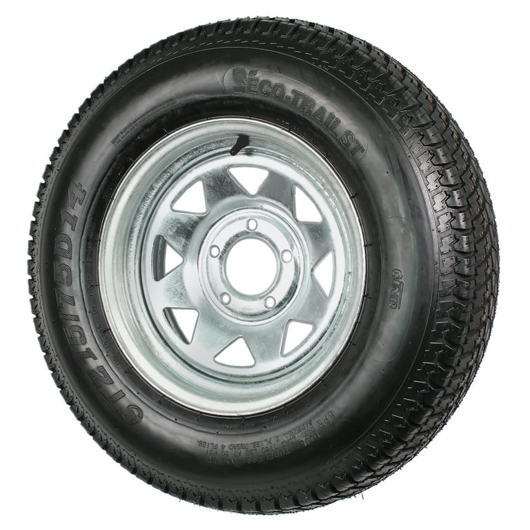 Neumático de remolque montado en llanta ST215/75D14 LRC 14X5.5 5-4.5 rueda  de radios de plata