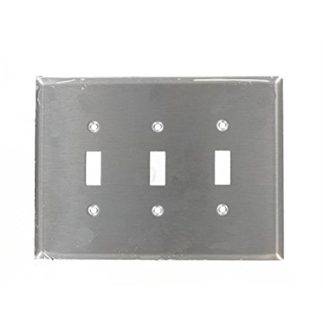 Stainless Steel Leviton 84036-40 6-Gang Toggle Device Switch Wallplate 