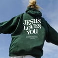 thumbnail image 5 of YLLMHH Jesus Loves You Hoodie Christian Hooded Jesus Pullover Bible Verse Aesthetic Clothing S-3XL, 5 of 5