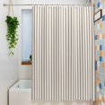 thumbnail image 4 of Minimalist Brown Beige Striped Shower Curtain for Bathroom, Modern Art Vertical Line Print Fabric Shower Curtain Set with Hooks, Waterproof Washable Bath Curtain for Bathroom Decor 72"x96", 4 of 9