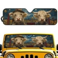 thumbnail image 2 of Uorisanigo Windshield Sun Shade Sunshade Starry Cow Driving Sun Visor for 2007-2023 Wrangler Rubicon Sahara TJ JK JKU 2 & 4 Door Car Accessories Cover to Protect UV Rays and Heat Glare, 2 of 7