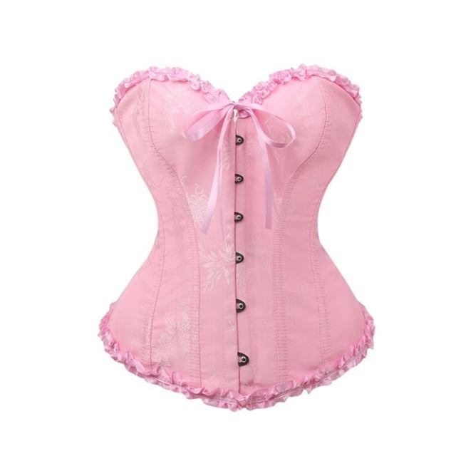 Roncen Corset à Lacets pour Femmes, à Armatures, Floral, Overbust, Lingerie Bustier, Gaine, Haut