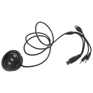 USB Hub USB 2.0 Desktop Grommet USB 2.0 Hub Audio Desk Mount Adapter 3 Port Mount in Desk Multi USB 2.0 Ports