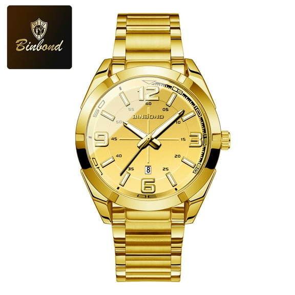 Men's watch with three - dimensional numbers, large dial, light - luxury steel strap, trendy and stylish, suitable for business occasions