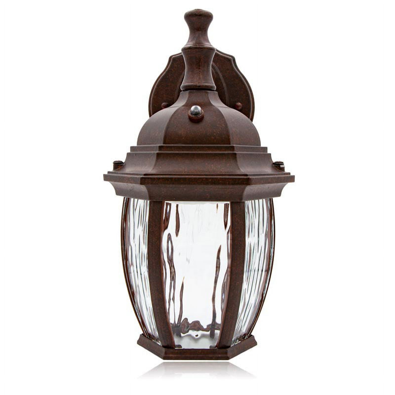Maxxima LED Outdoor Wall Light Aged Bronze w Clear Water Glass