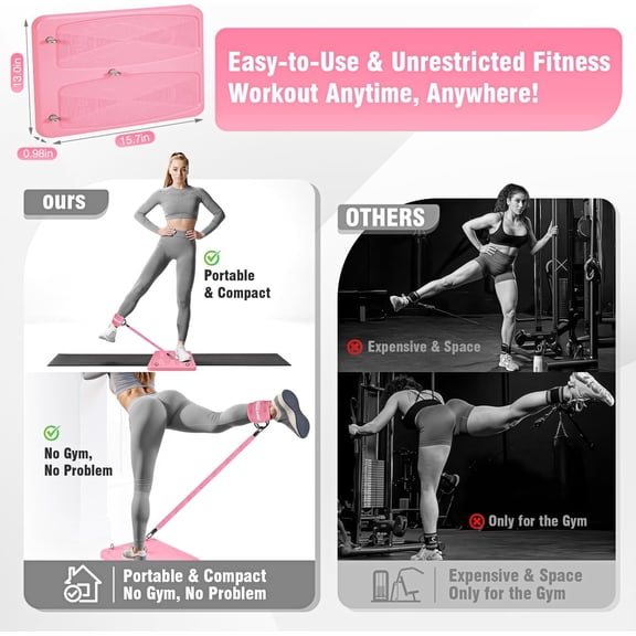 Glute Workout Equipment with Resistance Bands and Exercise Board for Home Gym Fitness
