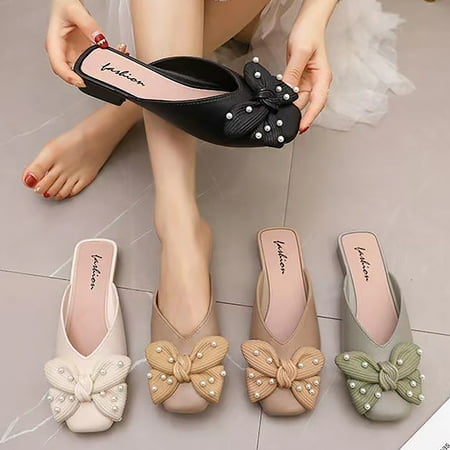 

Cathalem Women s Spring And Autumn Fashion Bow Wear Sandals Outside Slippers for Women Outdoor Khaki 340.00