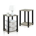 thumbnail image 2 of Furinno Turn-N-Tube Engineered Wood End Table, French Oak/Black, Set of 2, 2 of 4
