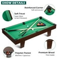 thumbnail image 6 of RayChee 36in Mini Tabletop Pool Set Portable Billiards Game, Includes Game Balls, Sticks, Chalk, Brush and Triangle for the Family, Office, Party (Light Woodgrain), 6 of 6