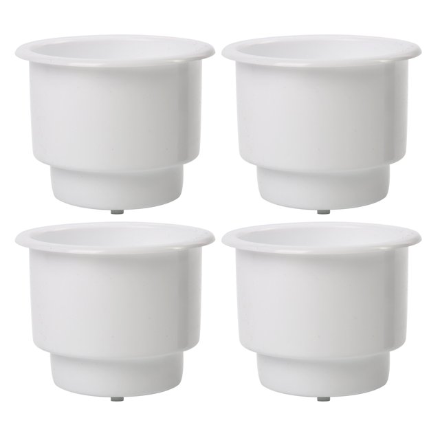 Soporte para vasos de plástico marino, hecho en color blanco (4 unidades)