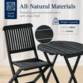 thumbnail image 4 of Best Choice Products 3-Piece Acacia Wood Bistro Set, Folding Patio Furniture w/ 2 Chairs, Table - Charcoal, 4 of 8