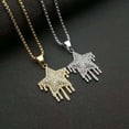 thumbnail image 3 of Drip Star Pendant Necklace 14K Yellow Gold Bling Cubic Zircon Men's Hip Hop Jewelry, 3 of 7