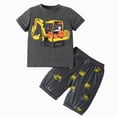 thumbnail image 4 of NOLDARES Baby Boy Outfits 2 Pieces Round Neck Short Sleeve T-Shirt Elastic Waist Pocket Shorts Print Clothes(Grey,2-3 Y), 4 of 4
