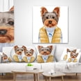 thumbnail image 4 of Designart Terrier in Down Vest and Sweater - Animal Throw Pillow - 16x16, 4 of 5