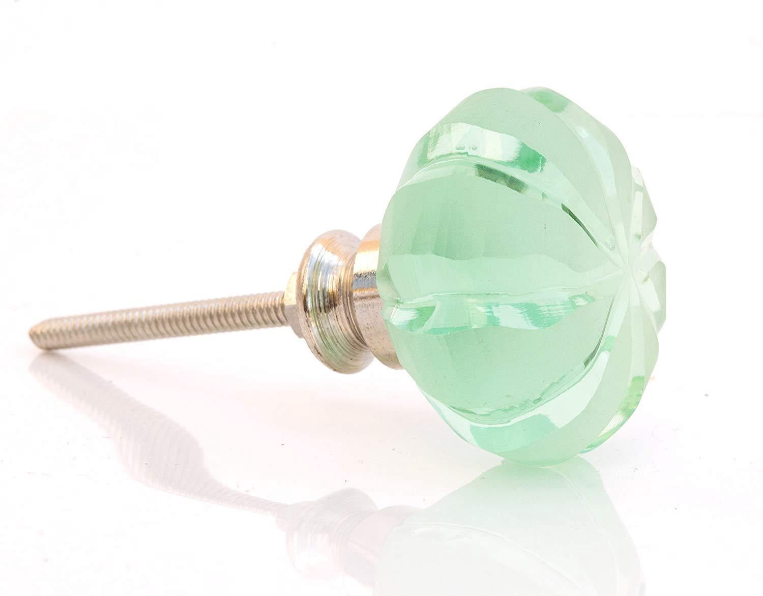 Set Of Six Mint Green Tomato Glass Cabinet Knobs by Perilla Home