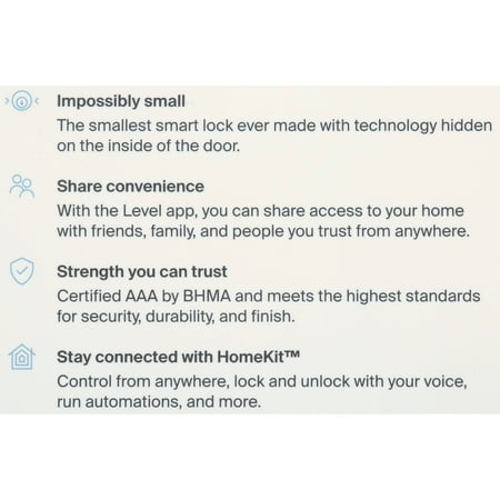 Level - Smart Lock Bluetooth Replacement Deadbolt with App/Key/Voice Assistant Access - Satin Nickel