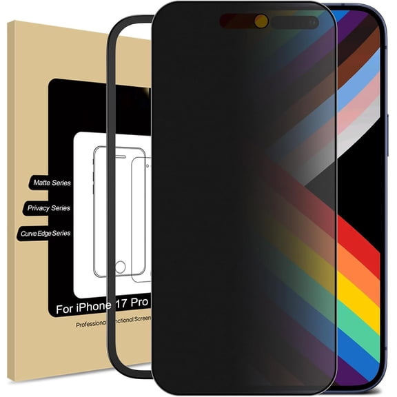 GJX Matte Privacy Screen Protector for Iphone 17 Pro [6.3 Inch] with Easy Installation Tool, Anti Spy Anti Glare Full Coverage Tempered Glass Film, Anti-Fingerprint, Case Friendly Smooth As Silk