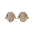 thumbnail image 2 of BemeyourBBs Newborn Baby Boy Girl Plaid Gingham Bubble Romper Shirt Infant Baby Boys Spring Summer Fall Winter Clothes Lapel Neck Long Sleeve Button Down Dress Shirt Romper Bodysuit, 2 of 9