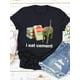 thumbnail image 2 of Camiseta divertida con estampado de gato y libro, cuello redondo, manga corta, para primavera y verano. Ideal para mujeres adultas, hombres, mujeres, adolescentes, jóvenes y deportes., 2 of 8