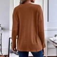 thumbnail image 5 of Women’s Long Sleeve V Neck Button Henley Sweatshirt Loose Knitted Pullover Ribbed Lightweight Tunic Top Business Casual Fall Blouse for Layering or Office Wear, 5 of 5