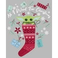 thumbnail image 2 of Junior's Star Wars: The Mandalorian Christmas The Child Stocking Stuffer Graphic Tee Athletic Heather Small, 2 of 3
