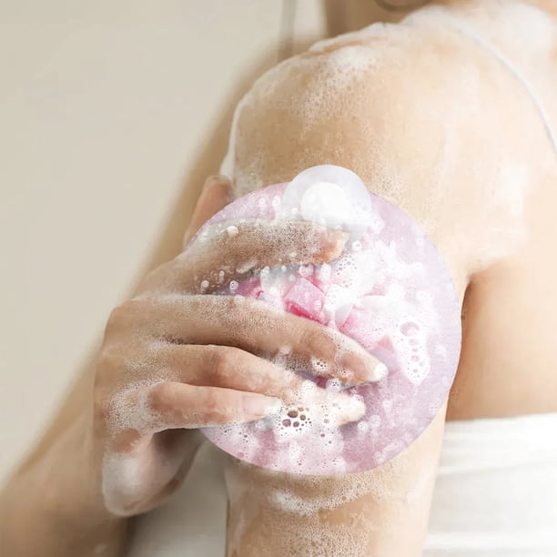 Ventosa para baño con forma de flor de dahli, artefacto para frotar el baño, toalla de baño con flor de baño que no se dispersa, barro para frotar el baño, venta al por mayor, bola de baño