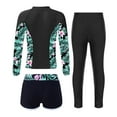 thumbnail image 2 of YONGHS 3Pcs Swimming Costume for Girls Rash Guard UPF 50+ Swimsuit Long Sleeve Surfing Bathing Suit Black 16, 2 of 7