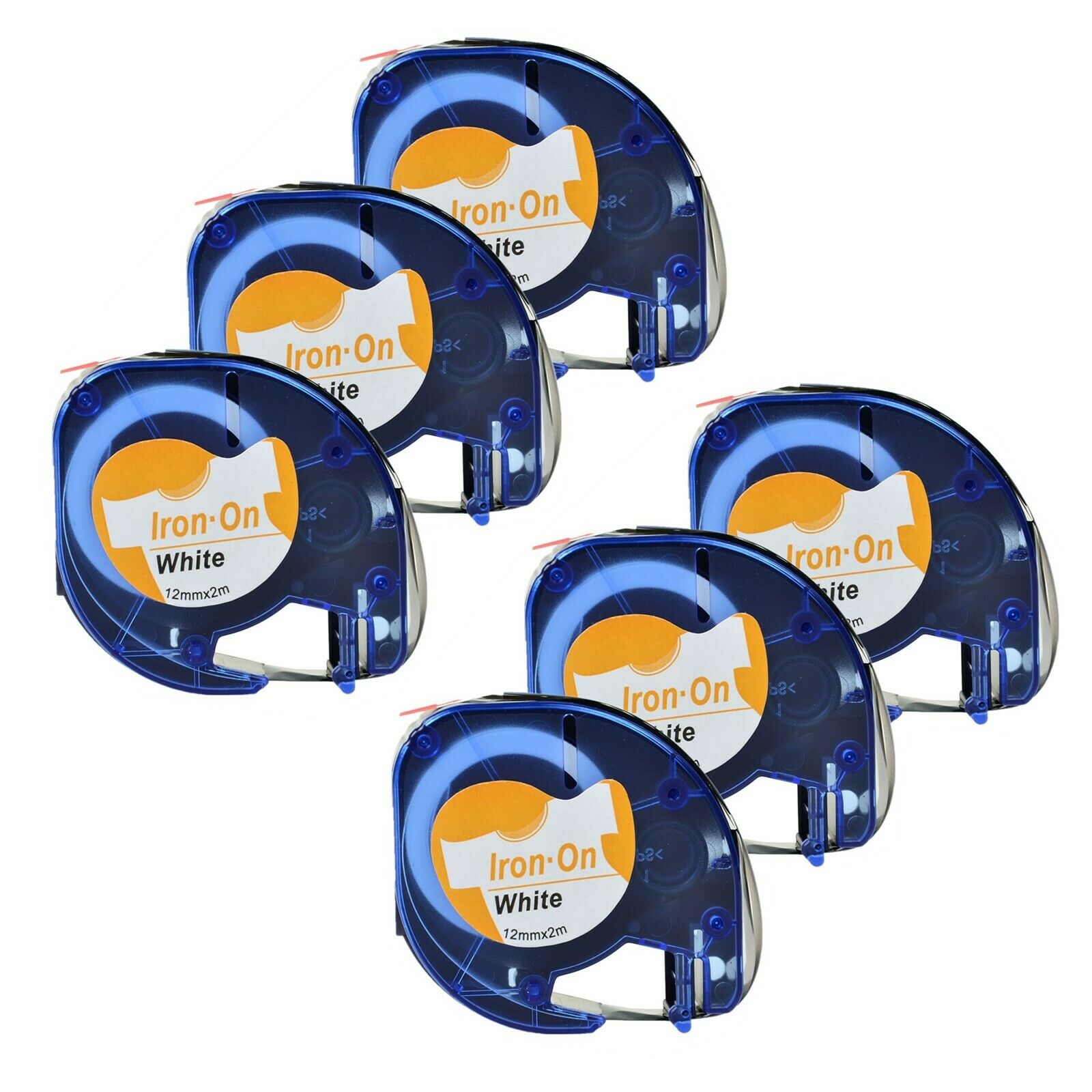 US STOCK 6PK Fabric Ironon White Tape Label LT 18771 for DYMO LetraTag