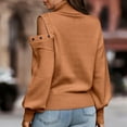 thumbnail image 5 of Lilgiuy Women Casual Solid Long Sleeve Turtle Neck Sweaters Tops,Orange,10(XL) Winter Dresses for 2022, 5 of 5