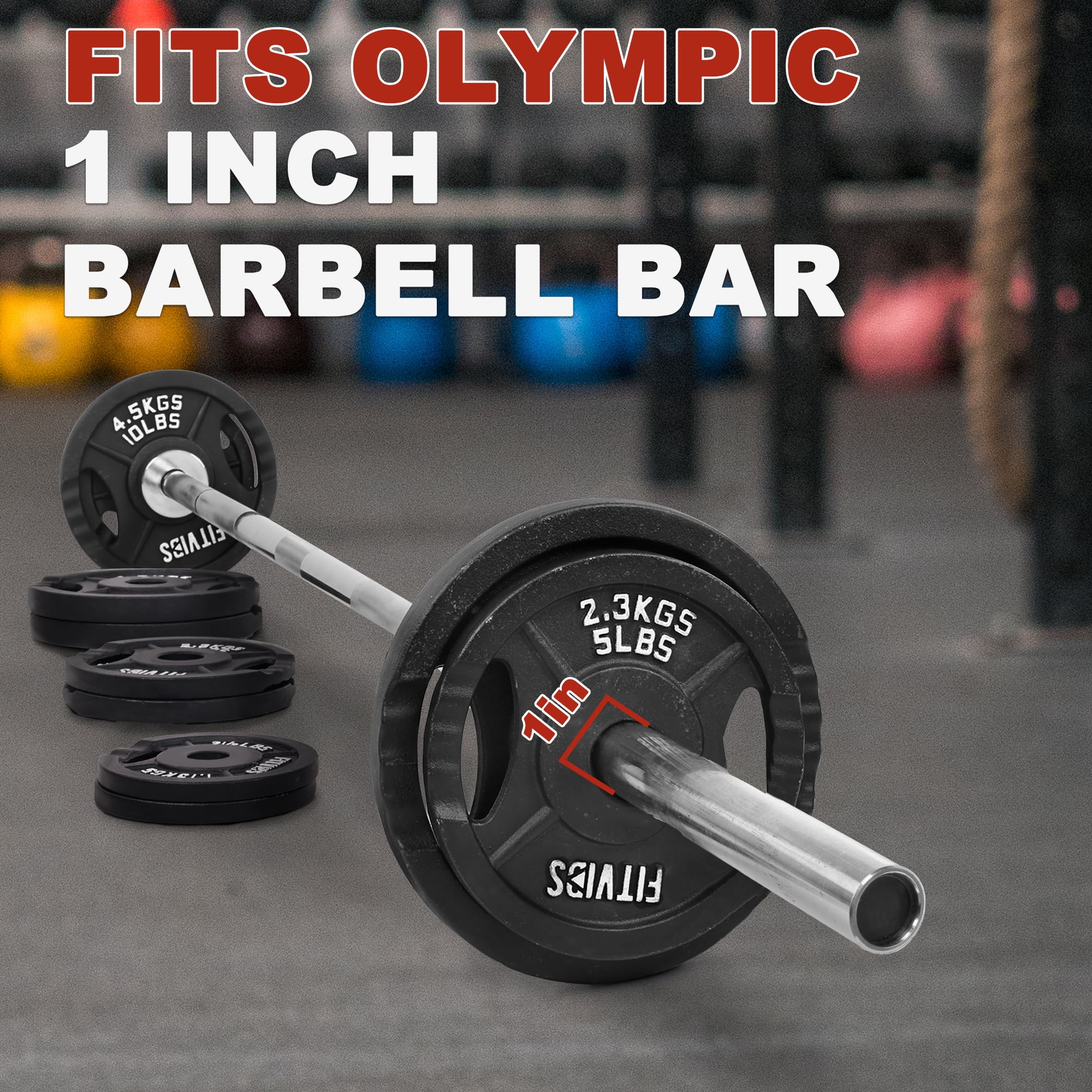 FlexWave 1-Inch Olympic Cast Iron Weight Plates Set – 35LB Total (2x2.5lb, 2x5lb, 2x10lb) – Perfect for Standard Olympic Barbells