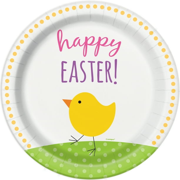 Cute Easter Paper Dinner Plates, 9in, 8ct