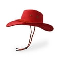 thumbnail image 2 of Cowboy Hat, Sun Hat Faux Felt Leather Suede Travel Cap Western Hat Outdoor Sun Protect Red, 2 of 7