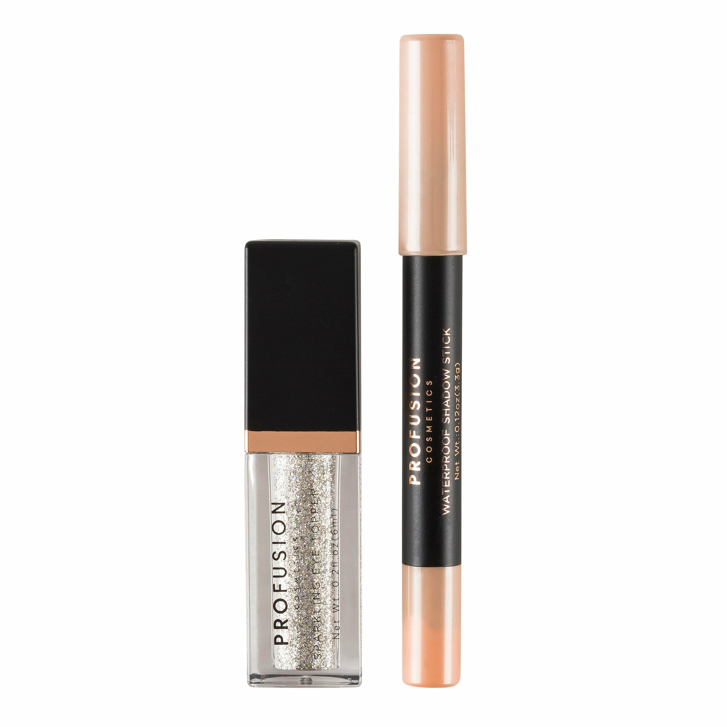 Profusion Cosmetics Eye Sparkler Duo Set, Waterproof Shadow Stick and Sparkling Eye Topper, Glisten