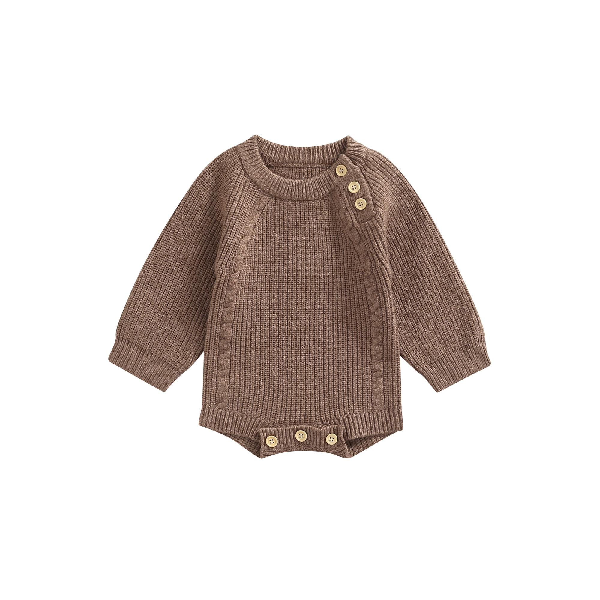Calsunbaby Newborn Baby Girl Boy Knit Sweater Romper Neutral One Piece Bodysuit Pullover Fall Winter Clothes