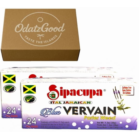 Sipacupa Blue Vervain 24Tea Bags (36g) 2-Pack – Product of Jamaica – Curated & Packaged by ODatzGood