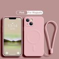 thumbnail image 1 of Liquid Silicone Case For iPhone 15 11 13 12 14 Pro Max XR Xs Plus Phone Magnetic Wireless Charging For Magsafe Cover Pink iphone 12Pro, 1 of 6