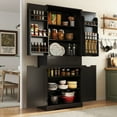 thumbnail image 6 of Pantry Cabinet Clearance, Lofka 71" Large Kitchen Storage Cabinet with Adjustable Shelves & Anti-Tip Design, 4 Doors, 12 Shelves, 1 Drawer, Black, 6 of 12