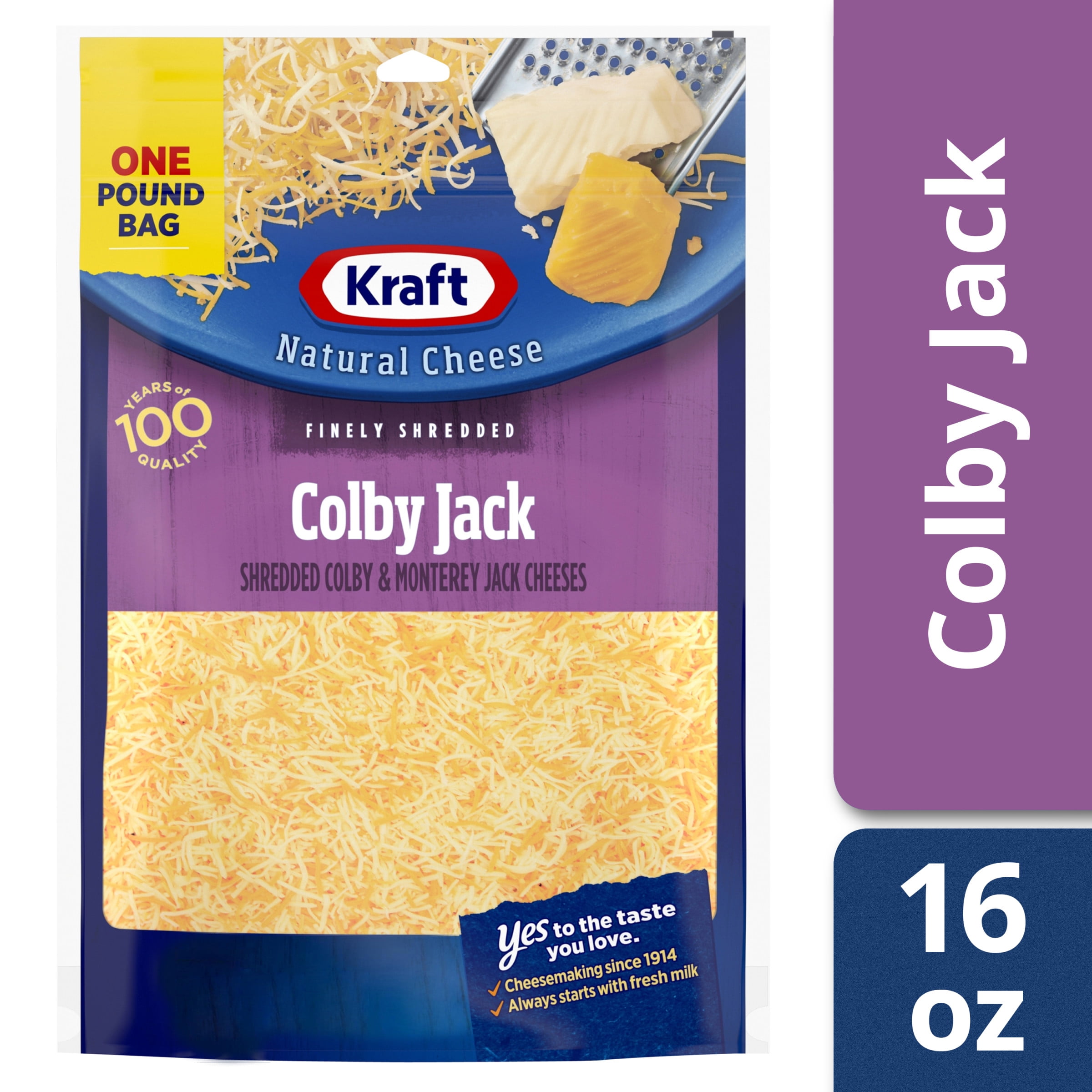 Kraft Finely Shredded Colby and Monterey Jack Shredded Cheese, 16 oz Bag