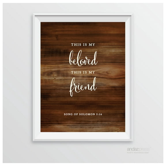 Solomon 5 16 - This Is My Beloved Biblical Quotes Rustic Wood Wedding Signs