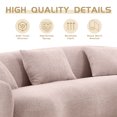 thumbnail image 5 of Kevinplus 93.6" Modern Curved Sofa with 3 Pillows 4-Seat Mid Century Cloud Sofa Boucle Fabric Couch for Bedroom Office Apartment (Pink), 5 of 7