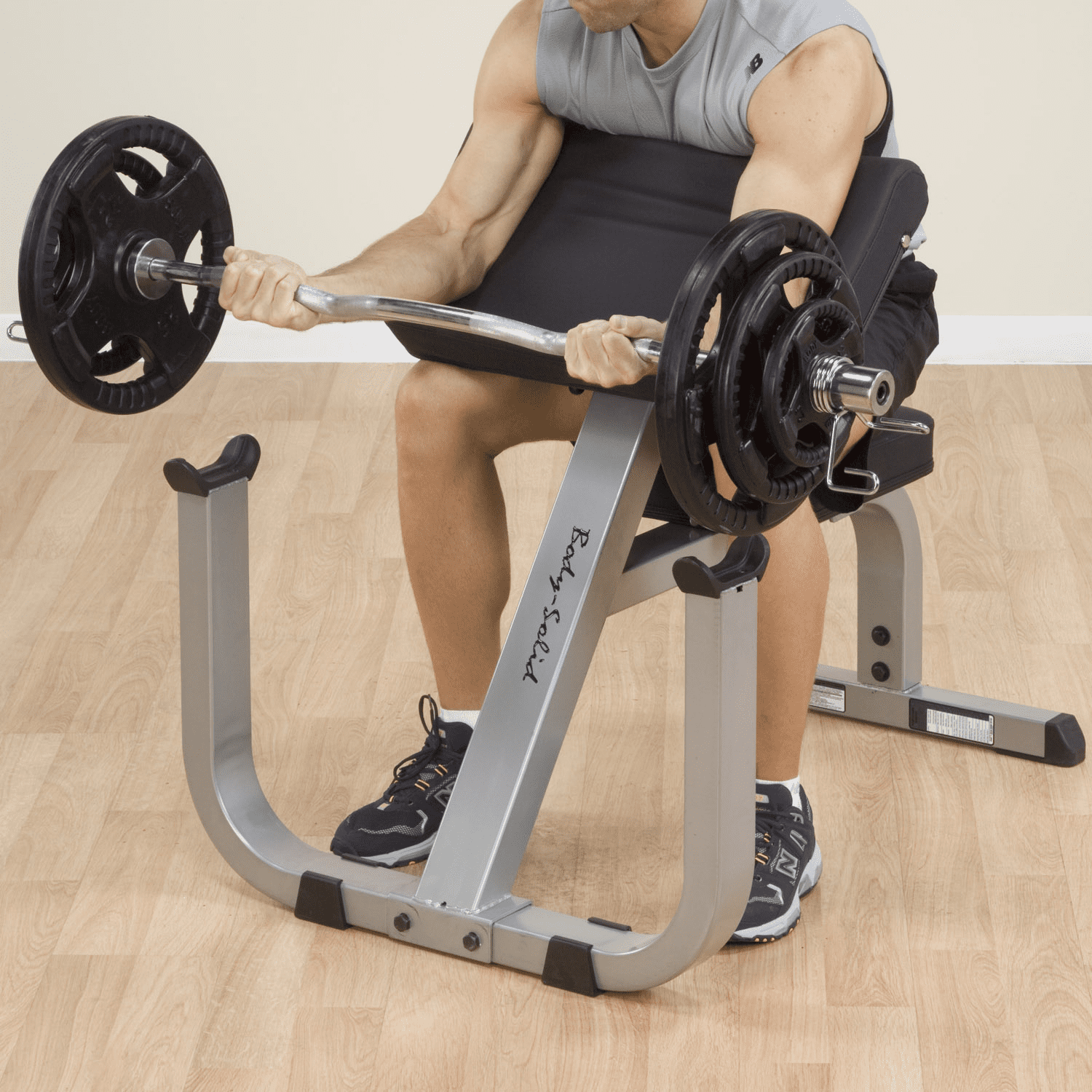 Preacher Curl Weight Bench Isolated Barbell Dumbbell Biceps Station Roman Chair 