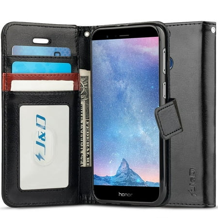 Honor V9 Case, Honor 8 Pro Case, J&D [Wallet Stand] [Slim Fit] Heavy Duty Protective Shock Resistant Flip Cover Wallet Case for Huawei Honor V9/Huawei Honor 8 Pro –