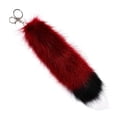 thumbnail image 2 of Llavero con cola de peluche, colgante para coche, juguete portátil Rojo oscuro, 2 of 9