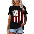 thumbnail image 2 of Anbech Womens American Flag T Shirt Love 4th of July USA Star Stripes Shirts Short Sleeve, 2 of 7
