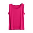 thumbnail image 6 of Smupbvky Womens Plus Size Tank Tops Casual U Neck Sleeveless Vest Slim Fit Summer Trendy Basic T Shirt (XL, Hot Pink), 6 of 6