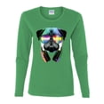 thumbnail image 2 of Wild Bobby, Colorful Pug DJ, Pop Culture, Women Graphic Long Sleeve Tee, Kelly, Large, 2 of 4