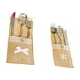 thumbnail image 2 of 8PCS Christmas Burlap Lace Knives Forks Pouches Rustic Cutlery Pocket Vintage Tableware Bags Covers for Wedding Party Decoration, 2 of 4